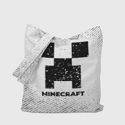 Сумка-шопер Minecraft с потертостями на светлом фоне, цвет: 3D-принт