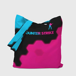 Сумка-шоппер Counter Strike - neon gradient: символ сверху