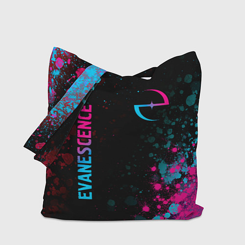 Сумка-шоппер Evanescence - neon gradient: символ и надпись верт / 3D-принт – фото 1
