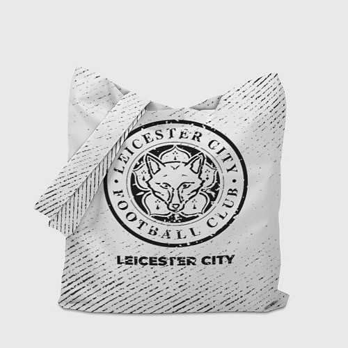 Сумка-шоппер Leicester City с потертостями на светлом фоне / 3D-принт – фото 1
