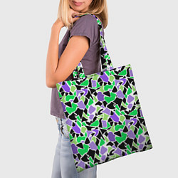 Сумка-шопер Зелено-фиолетовый абстрактный узор, цвет: 3D-принт — фото 2