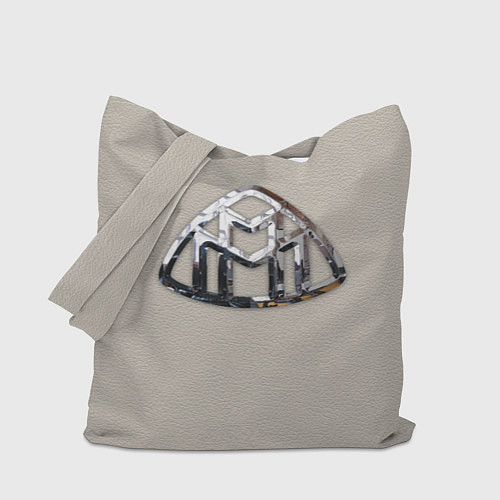 Сумка-шоппер Maybach логотип на серой коже / 3D-принт – фото 1