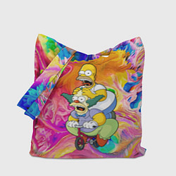 Сумка-шоппер Гомер Симпсон и клоун Красти едут на детском велос