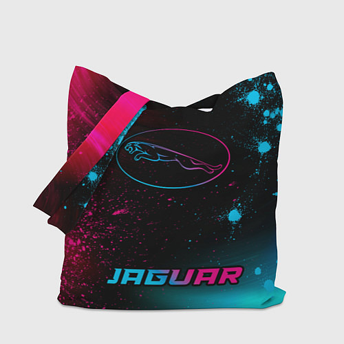 Сумка-шоппер Jaguar - neon gradient: символ, надпись / 3D-принт – фото 1