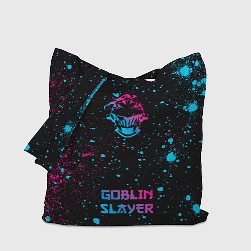 Сумка-шоппер Goblin Slayer - neon gradient: символ, надпись / 3D-принт – фото 1