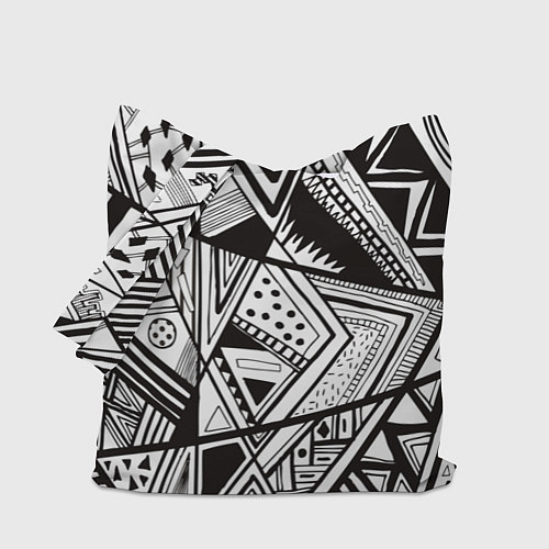 Сумка-шоппер Черно белый узор / 3D-принт – фото 1
