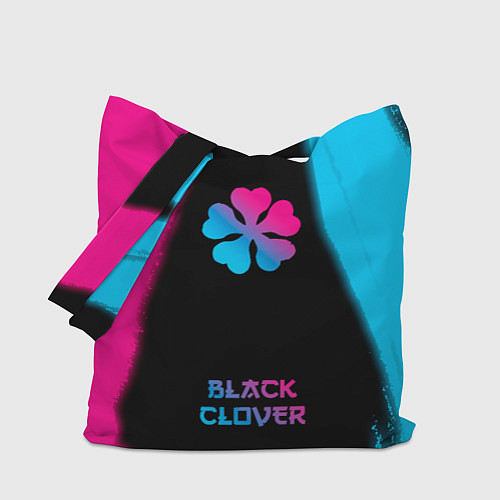 Сумка-шоппер Black Clover - neon gradient: символ, надпись / 3D-принт – фото 1