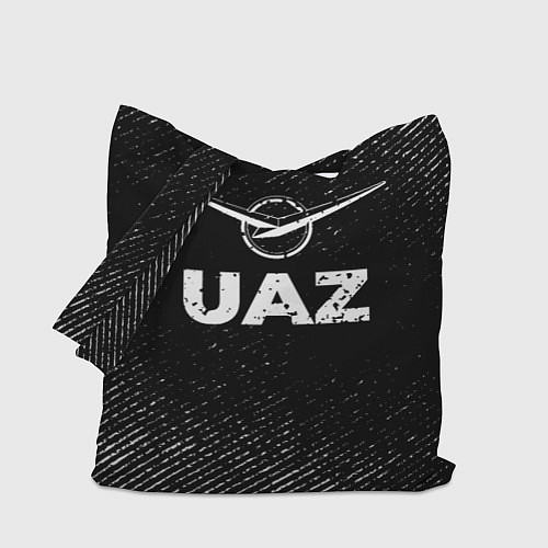 Сумка-шоппер UAZ с потертостями на темном фоне / 3D-принт – фото 1