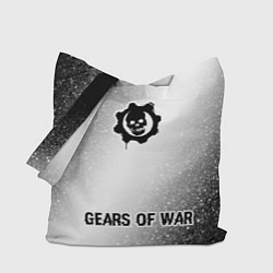 Сумка-шоппер Gears of War glitch на светлом фоне: символ, надпи