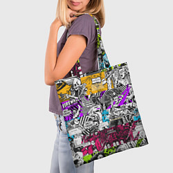 Сумка-шопер Граффити Watch Dogs 2, цвет: 3D-принт — фото 2