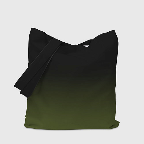 Сумка-шоппер Черный и хвойный зеленый градиент / 3D-принт – фото 1