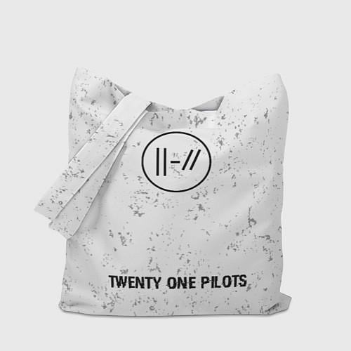 Сумка-шоппер Twenty One Pilots glitch на светлом фоне: символ, / 3D-принт – фото 1
