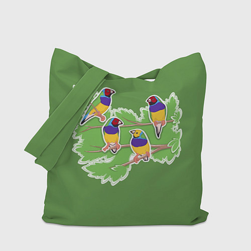 Сумка-шоппер Яркие Амадины / 3D-принт – фото 1