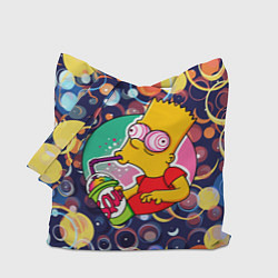 Сумка-шопер Bart Simpson пьёт лимонад, цвет: 3D-принт