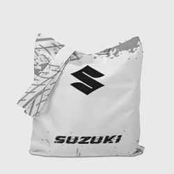 Сумка-шопер Suzuki speed шины на светлом: символ, надпись, цвет: 3D-принт