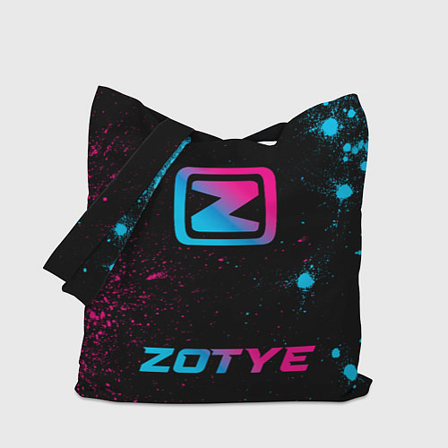 Сумка-шоппер Zotye - neon gradient: символ, надпись / 3D-принт – фото 1