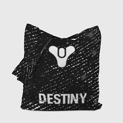 Сумка-шоппер Destiny glitch на темном фоне: символ, надпись
