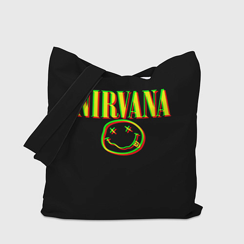 Сумка-шоппер Nirvana logo glitch / 3D-принт – фото 1