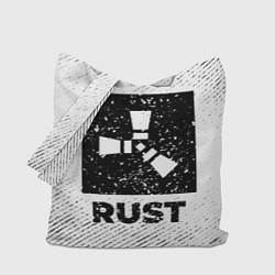 Сумка-шопер Rust с потертостями на светлом фоне, цвет: 3D-принт