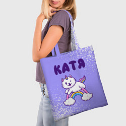 Сумка-шопер Катя кошка единорожка, цвет: 3D-принт — фото 2
