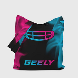Сумка-шоппер Geely - neon gradient: символ, надпись