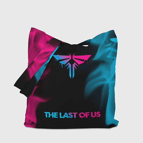 Сумка-шоппер The Last Of Us - neon gradient: символ, надпись / 3D-принт – фото 1