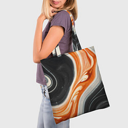 Сумка-шопер Оранжевые разводы краски, цвет: 3D-принт — фото 2