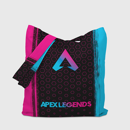 Сумка-шоппер Apex Legends - neon gradient: символ, надпись / 3D-принт – фото 1