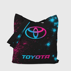 Сумка-шопер Toyota - neon gradient: символ, надпись, цвет: 3D-принт