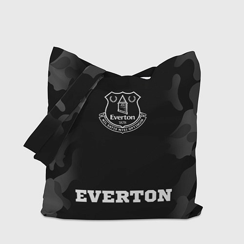 Сумка-шоппер Everton sport на темном фоне: символ, надпись / 3D-принт – фото 1
