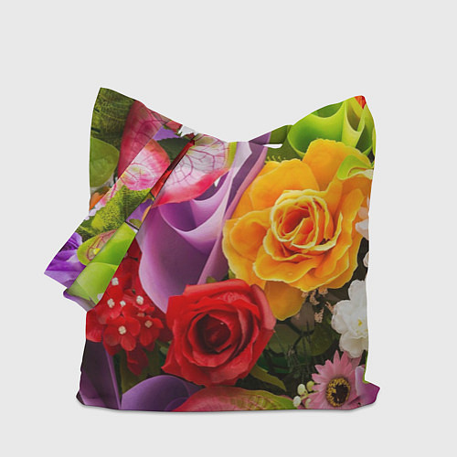 Сумка-шоппер Прекрасный цветочный букет / 3D-принт – фото 1