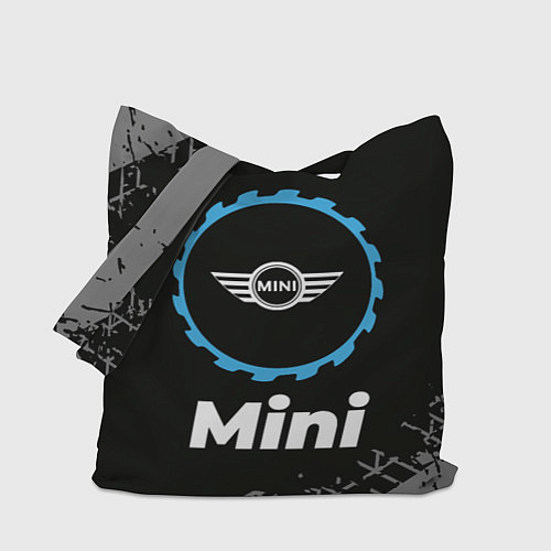Сумка-шоппер Mini в стиле Top Gear со следами шин на фоне / 3D-принт – фото 1