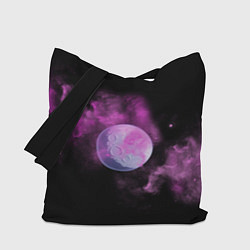 Сумка-шопер Космическая Луна в дыму, цвет: 3D-принт