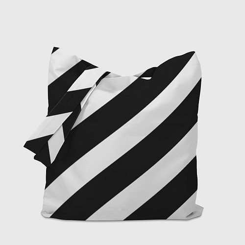 Сумка-шоппер Черно белые полоски / 3D-принт – фото 1