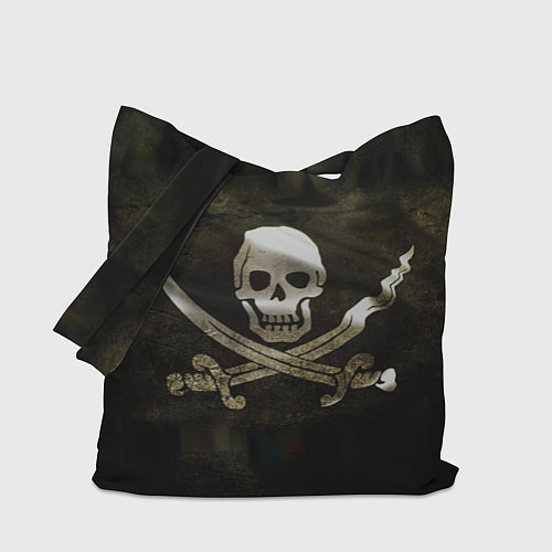 Сумка-шоппер Пиратский флаг - череп с ножами / 3D-принт – фото 1