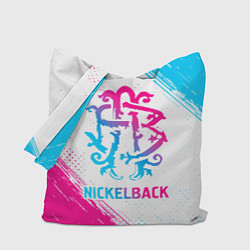 Сумка-шопер Nickelback neon gradient style, цвет: 3D-принт