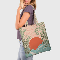 Сумка-шопер Бурные волны на закате, цвет: 3D-принт — фото 2
