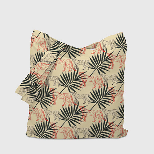 Сумка-шоппер Пальмы и гепард узор / 3D-принт – фото 1