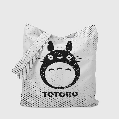 Сумка-шоппер Totoro с потертостями на светлом фоне / 3D-принт – фото 1