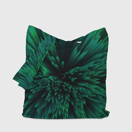 Сумка-шоппер Объёмные острые зелёные фигуры / 3D-принт – фото 1