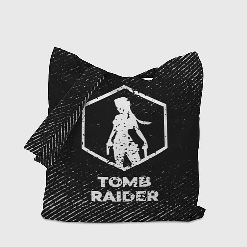 Сумка-шоппер Tomb Raider с потертостями на темном фоне / 3D-принт – фото 1