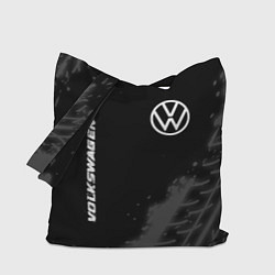 Сумка-шопер Volkswagen speed на темном фоне со следами шин: на, цвет: 3D-принт