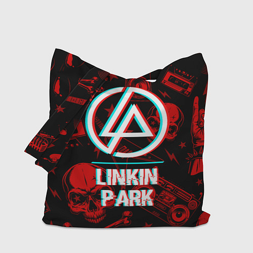 Сумка-шоппер Linkin Park rock glitch / 3D-принт – фото 1