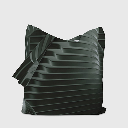 Сумка-шоппер Наноброня - чёрные волнообразные пластины / 3D-принт – фото 1