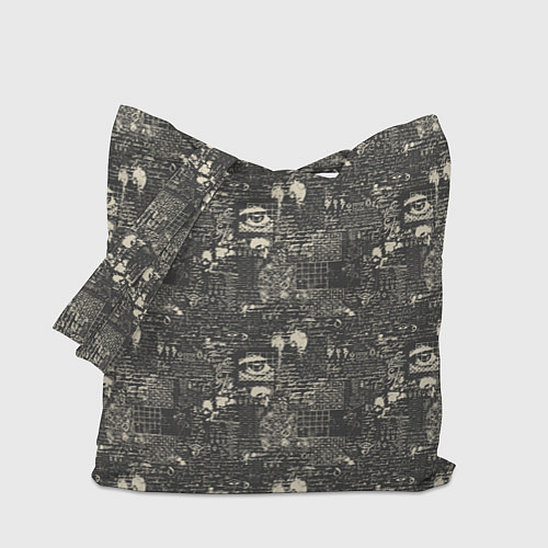 Сумка-шоппер Надписи и глаз / 3D-принт – фото 1