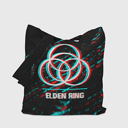 Сумка-шоппер Elden Ring в стиле glitch и баги графики на темном