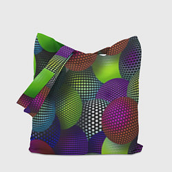Сумка-шопер Трехмерные разноцветные шары, цвет: 3D-принт
