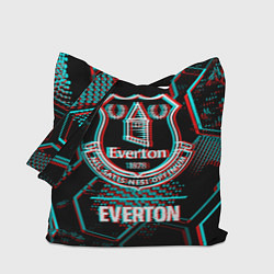 Сумка-шоппер Everton FC в стиле glitch на темном фоне