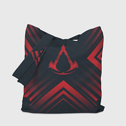 Сумка-шоппер Красный символ Assassins Creed на темном фоне со с