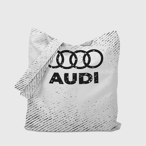 Сумка-шоппер Audi с потертостями на светлом фоне / 3D-принт – фото 1